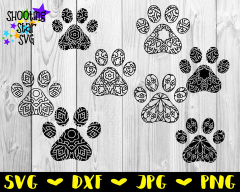 Dog Paw Print Mandala - Mandala SVG - Mandala Bundle