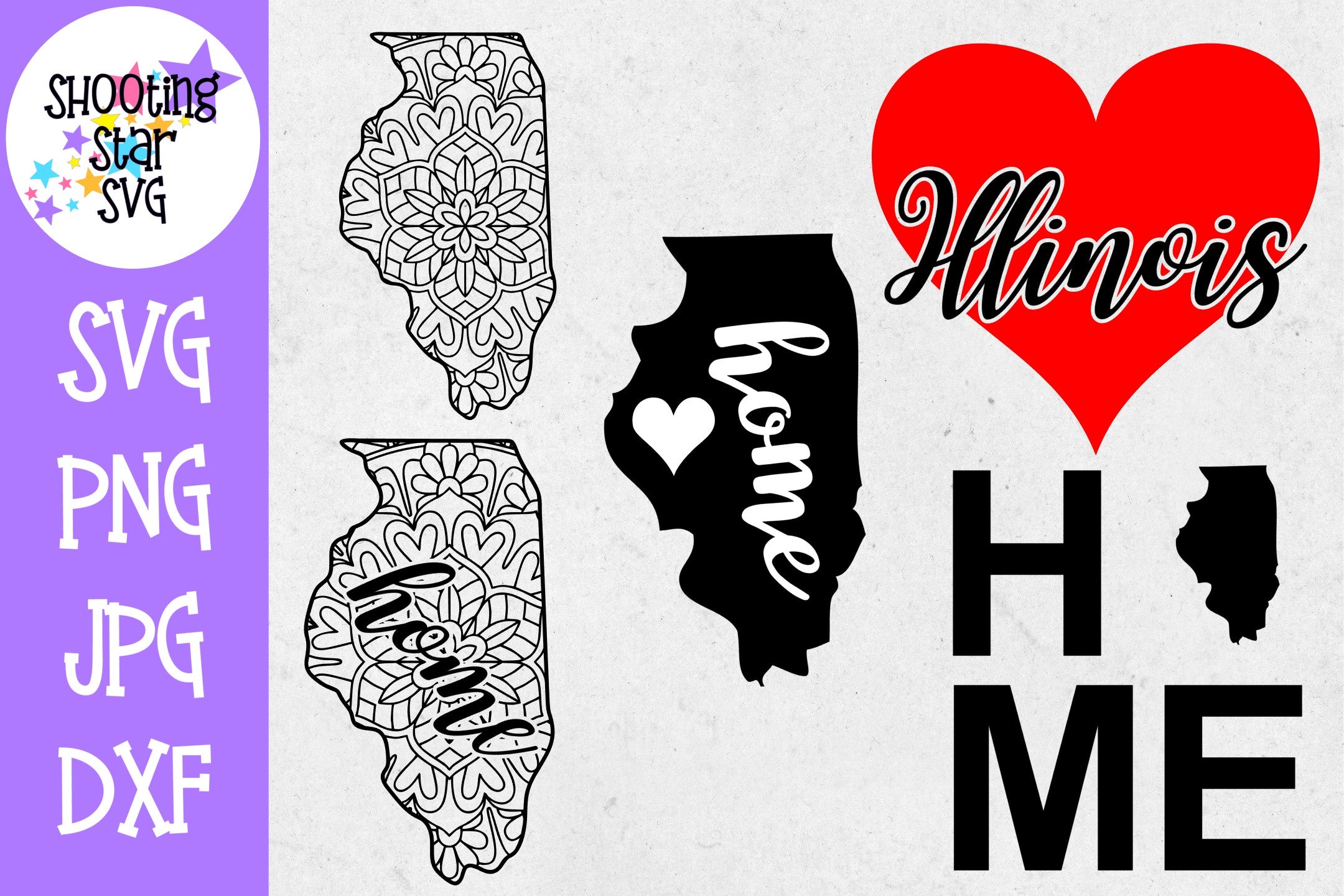 Illinois US State SVG Decal Bundle - 50 States SVG Illinois US State SVG Decal Bundle - 50 States SVG