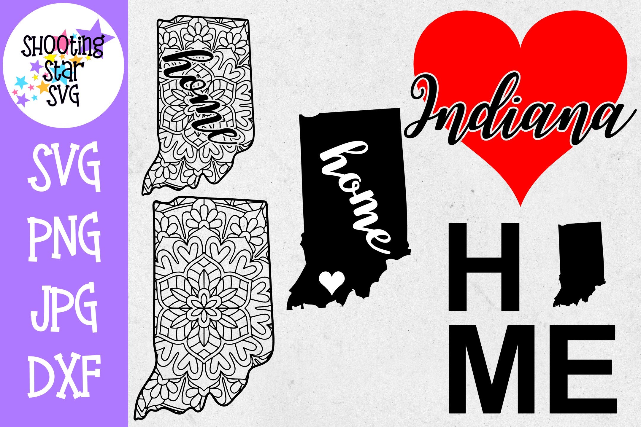 Indiana US State SVG Decal Bundle - 50 States SVG Indiana US State SVG Decal Bundle - 50 States SVG