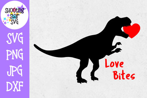 Love Bites Dinosaur - Valentine's Day SVG Love Bites Dinosaur - Valentine's Day SVG