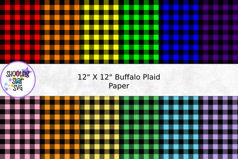 Buffalo Plaid Rainbow Digital Paper - Buffalo Plaid Pattern