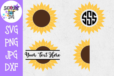 Sunflower SVG Bundle - Sunflower Monogram SVG Sunflower SVG Bundle - Sunflower Monogram SVG
