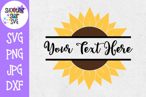 Split Monogram Sunflower SVG Split Monogram Sunflower SVG