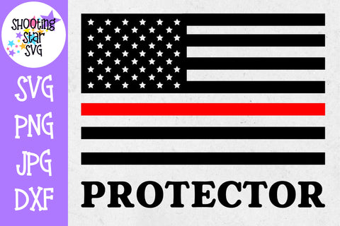 American Flag Protector- Thin Red Line - Firefighter SVG American Flag Protector- Thin Red Line - Firefighter SVG
