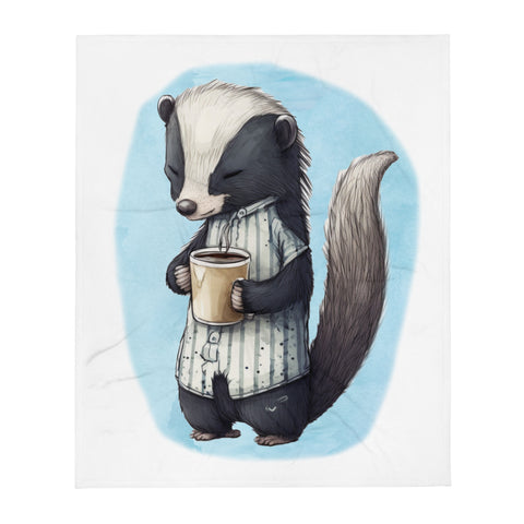 Sleepy Skunk 100% Polyester Soft Silk Touch Fabric Throw Blanket - Cozy, Durable and Adorable Sleepy Skunk 100% Polyester Soft Silk Touch Fabric Throw Blanket - Cozy, Durable and Adorable