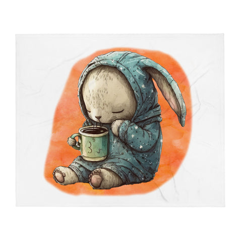 Sleepy Bunny 100% Polyester Soft Silk Touch Fabric Throw Blanket - Cozy, Durable and Adorable