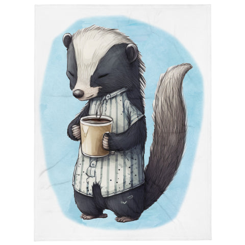 Sleepy Skunk 100% Polyester Soft Silk Touch Fabric Throw Blanket - Cozy, Durable and Adorable Sleepy Skunk 100% Polyester Soft Silk Touch Fabric Throw Blanket - Cozy, Durable and Adorable