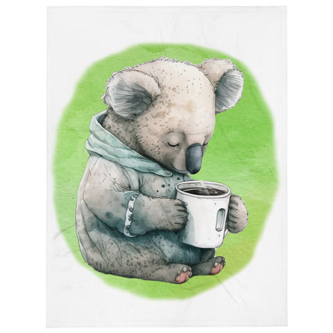 Sleepy Koala 100% Polyester Soft Silk Touch Fabric Throw Blanket - Cozy, Durable and Adorable