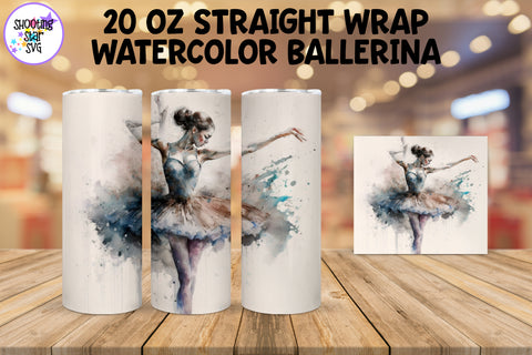 Watercolor Ballerina Sublimation Tumbler Wrap - Ballet Lover