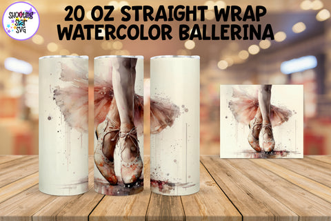 Watercolor Ballerina Sublimation Tumbler Wrap - Ballet Lover