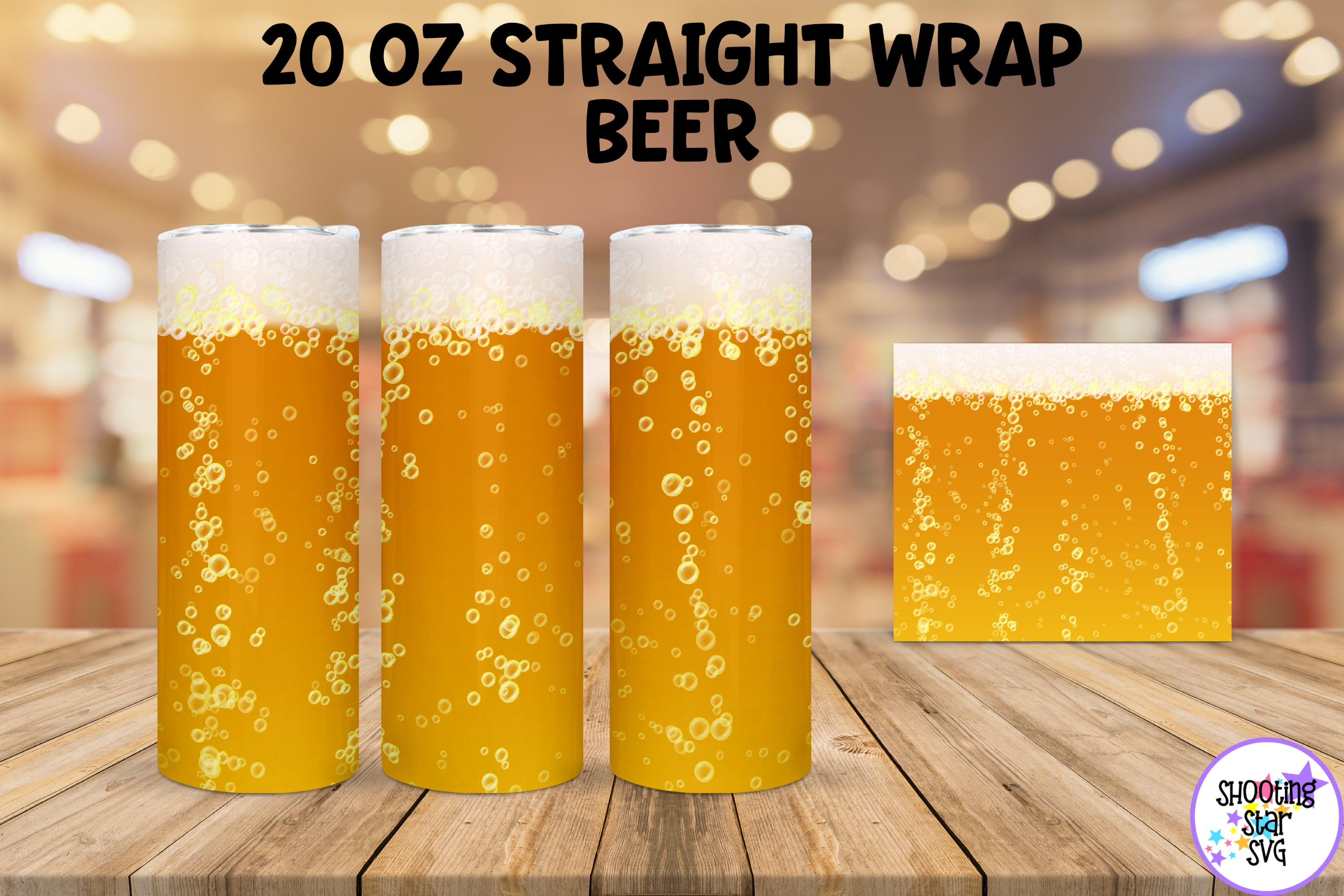 Beer Tumbler Wrap - Beer Lover Sublimation Design