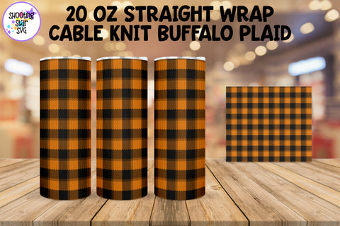 Buffalo Plaid Sweater Knit Sublimation Tumbler Wrap Bundle