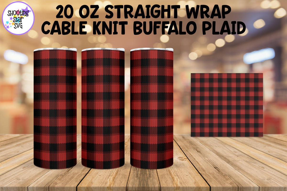 Red Buffalo Plaid Sweater Knit Sublimation Tumbler Wrap