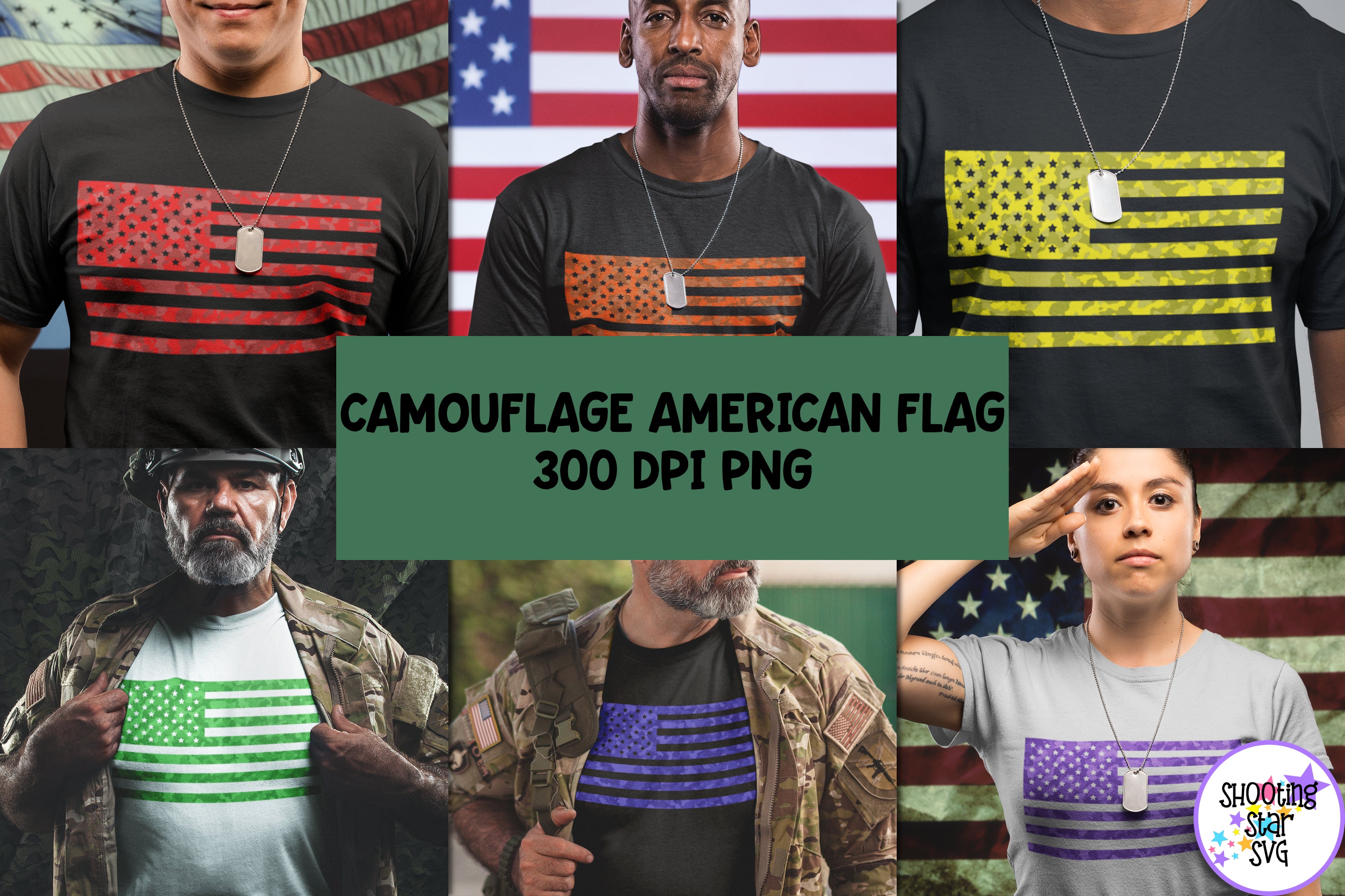 Camouflage American Flag Bundle - Sublimation American Flag