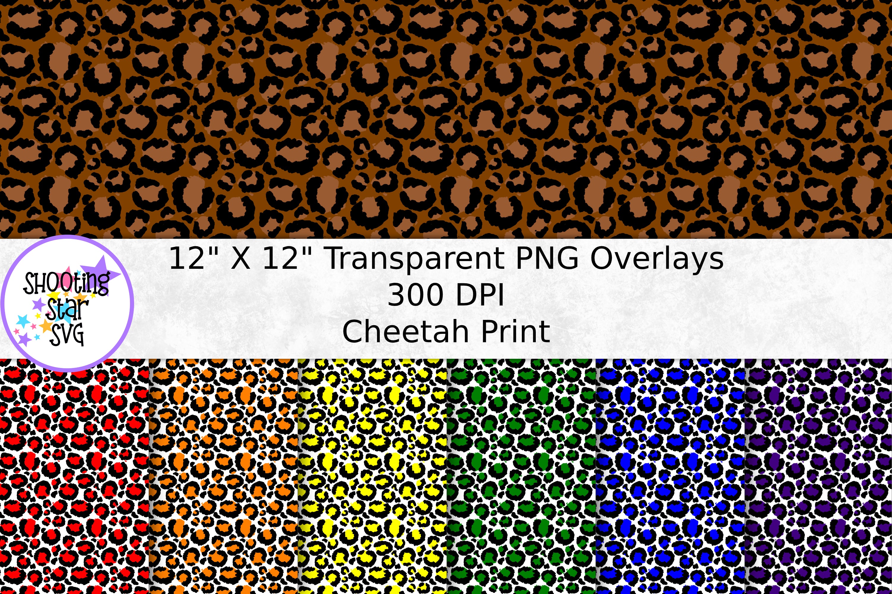Color Cheetah Print Paper Overlay - Seamless