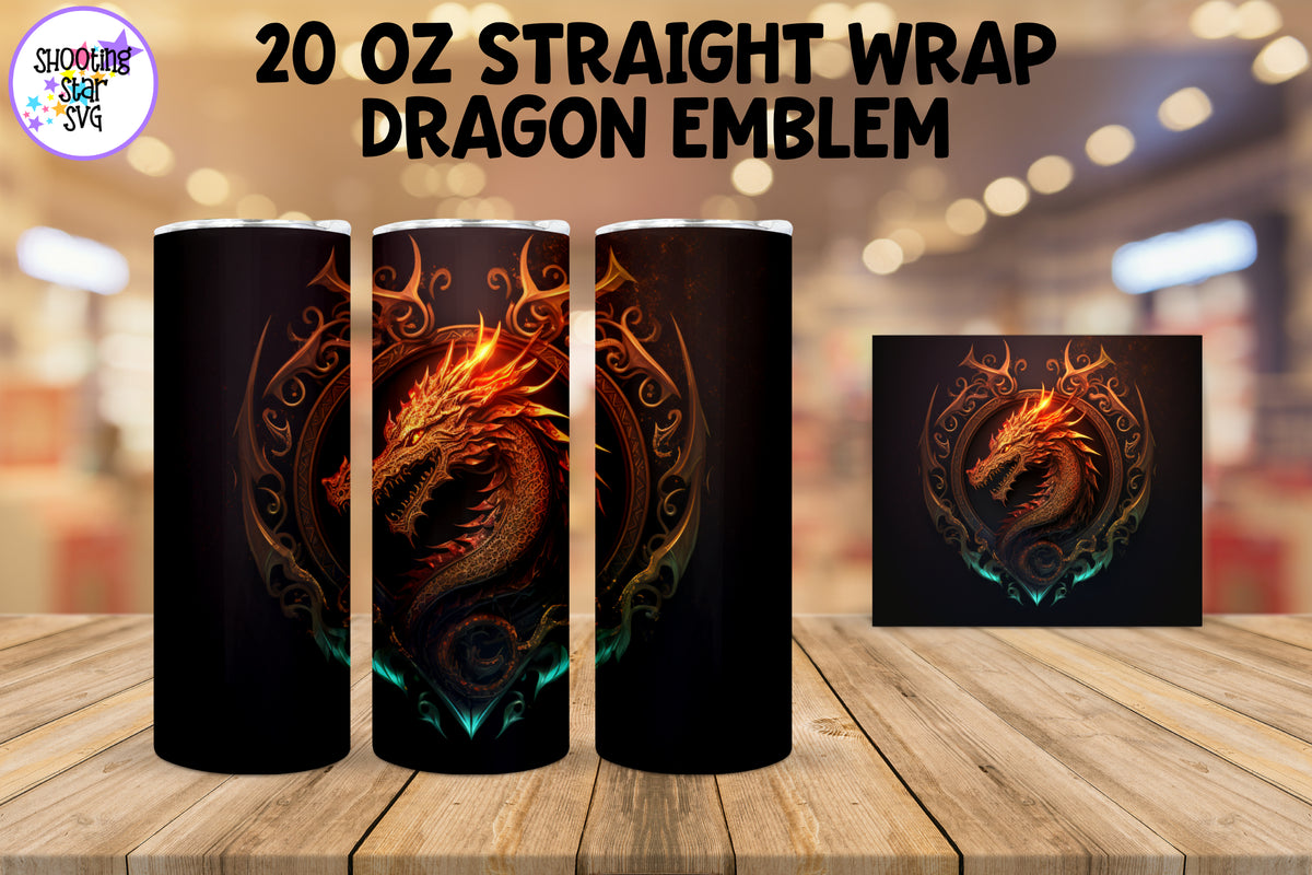 Dragon Sublimation Tumbler Wrap - Dragon Emblem Bundle