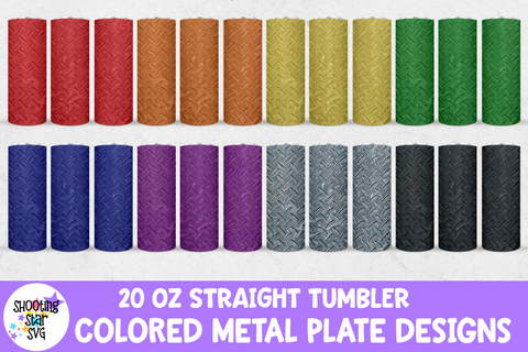 Men's Tumbler Metal Plate with Color Tumbler Wrap