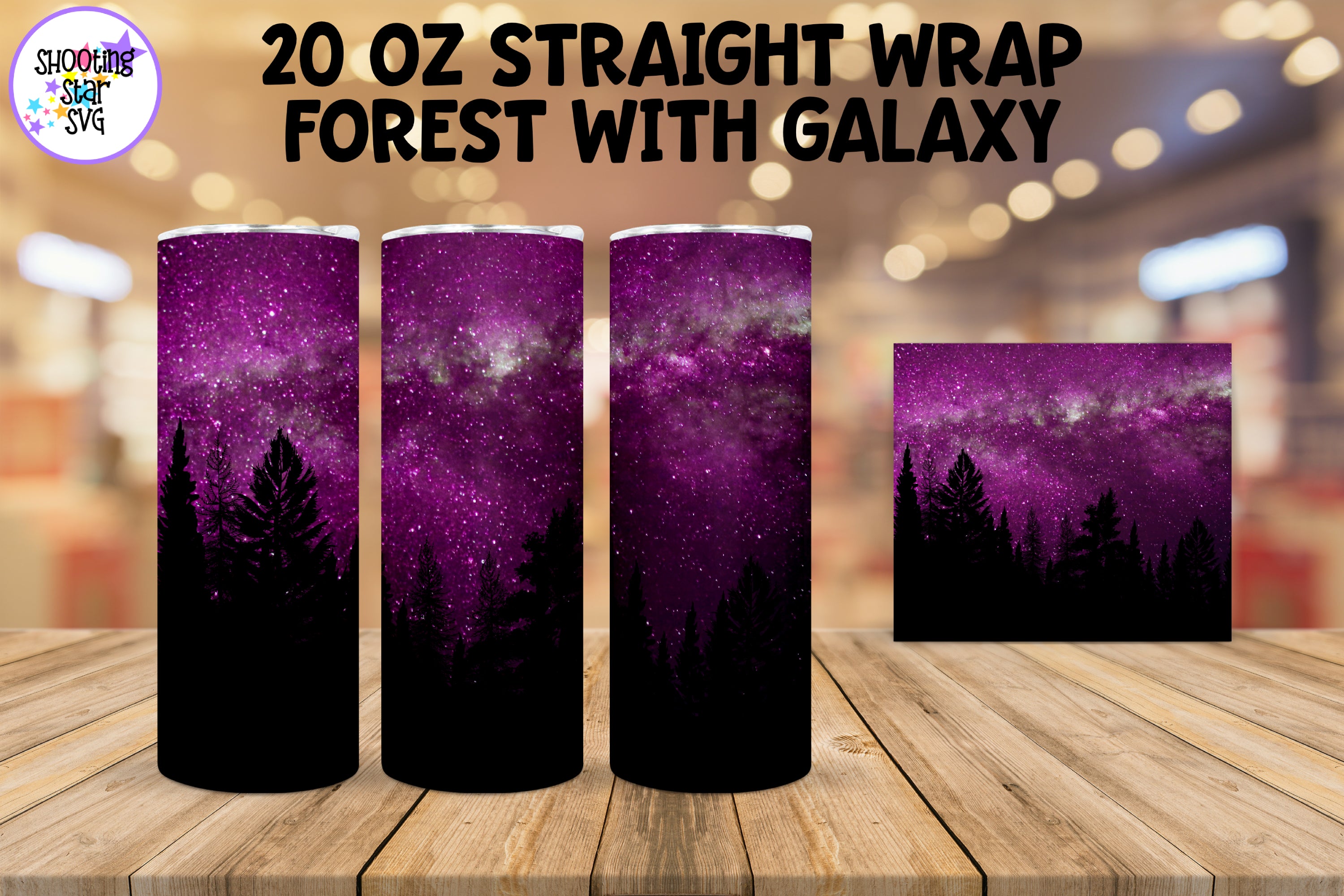 Forest with Galaxy Tumbler Bundle - Galaxy Sublimation Wrap