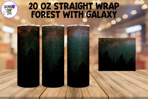 Forest with Galaxy Tumbler Bundle - Galaxy Sublimation Wrap