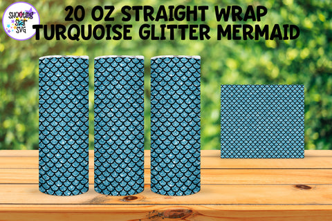 20 OZ Glitter Mermaid Sublimation Tumbler Wrap
