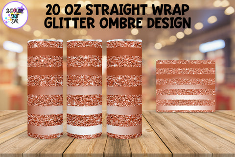 Glitter Ombre Straight Tumbler Wrap Sublimation Bundle