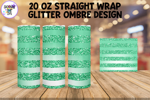 Glitter Ombre Straight Tumbler Wrap Sublimation Bundle