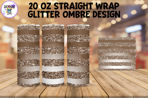 Glitter Ombre Straight Tumbler Wrap Sublimation Bundle