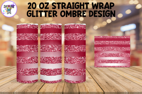 Glitter Ombre Straight Tumbler Wrap Sublimation Bundle