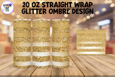 Glitter Ombre Straight Tumbler Wrap Sublimation Bundle