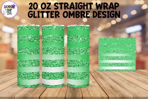 Glitter Ombre Straight Tumbler Wrap Sublimation Bundle