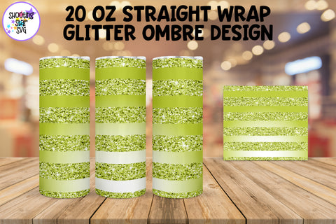 Glitter Ombre Straight Tumbler Wrap Sublimation Bundle