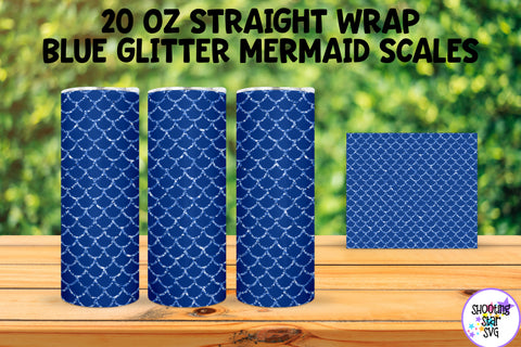 20 OZ Glitter Mermaid Scales Sublimation Tumbler Wrap