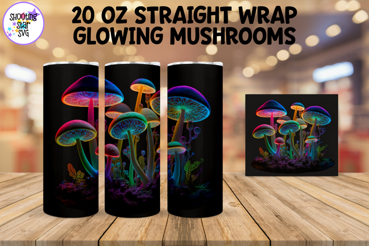 Glowing Mushrooms Sublimation Tumbler Wrap Bundle