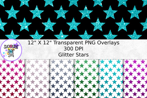 Glitter Stars Transparent Paper Overlay - Seamless