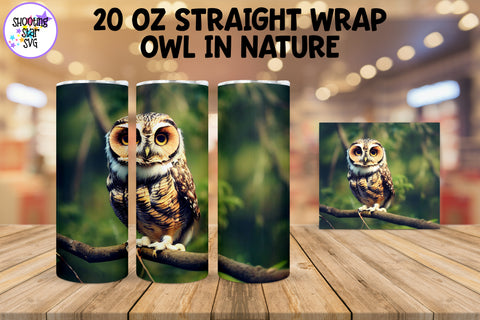 Owl in a Forest Sublimation Tumbler Wrap - Wild Life Bundle