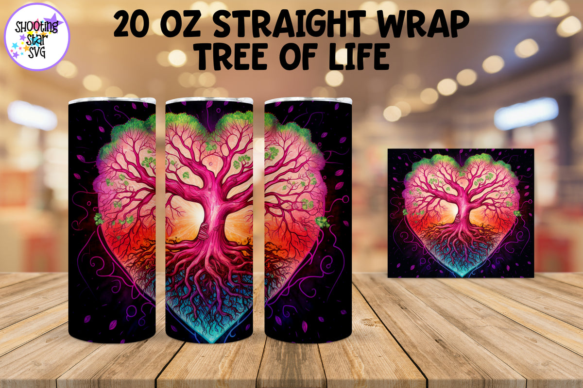 Pink Tree of Life Sublimation Tumbler Wrap
