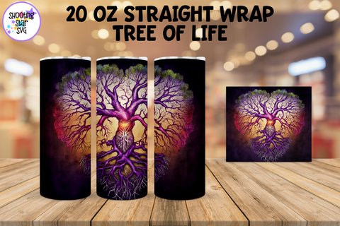 Purple Tree of Life Sublimation Tumbler Wrap