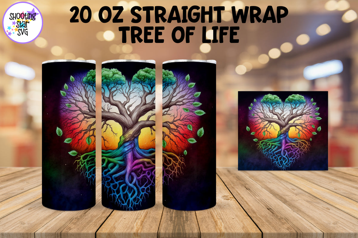 Rainbow Tree of Life Sublimation Tumbler Wrap