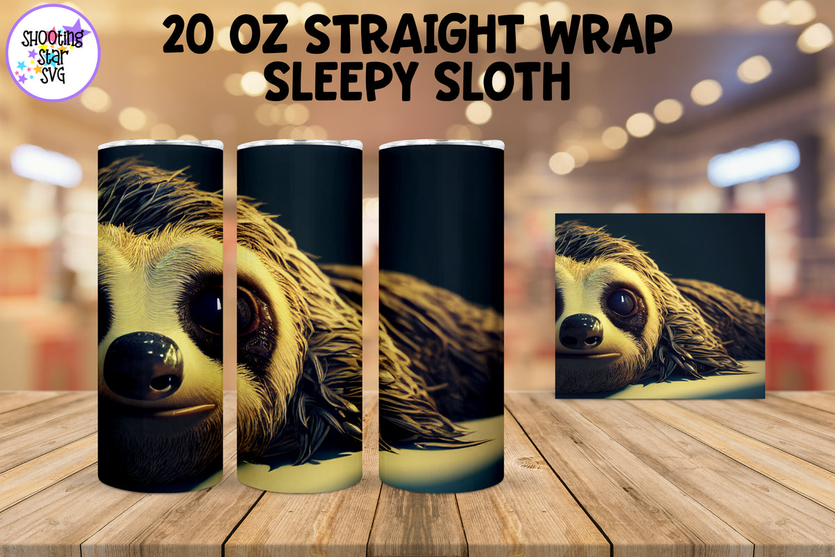Sloth 20 oz Tumbler Wrap - Sublimation Tumbler Animal