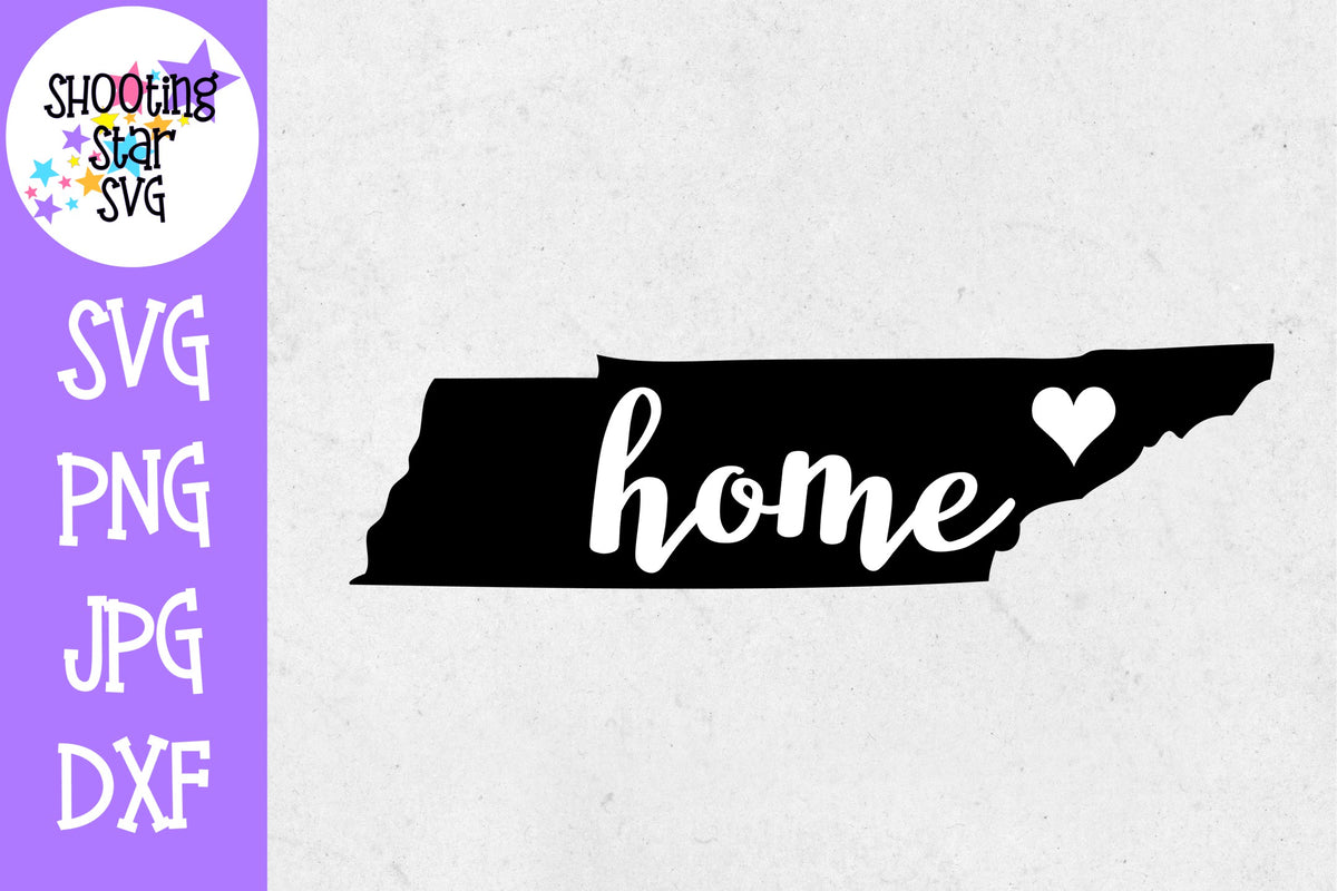 Tennessee State Home with Heart SVG - 50 States SVG - United States SVG