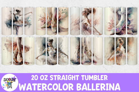 Watercolor Ballerina Sublimation Tumbler Wrap - Ballet Lover