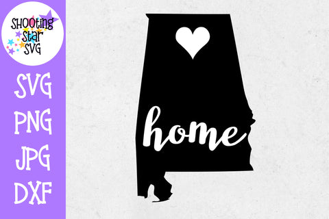 Alabama State Home with Heart SVG - 50 States SVG - United States SVG