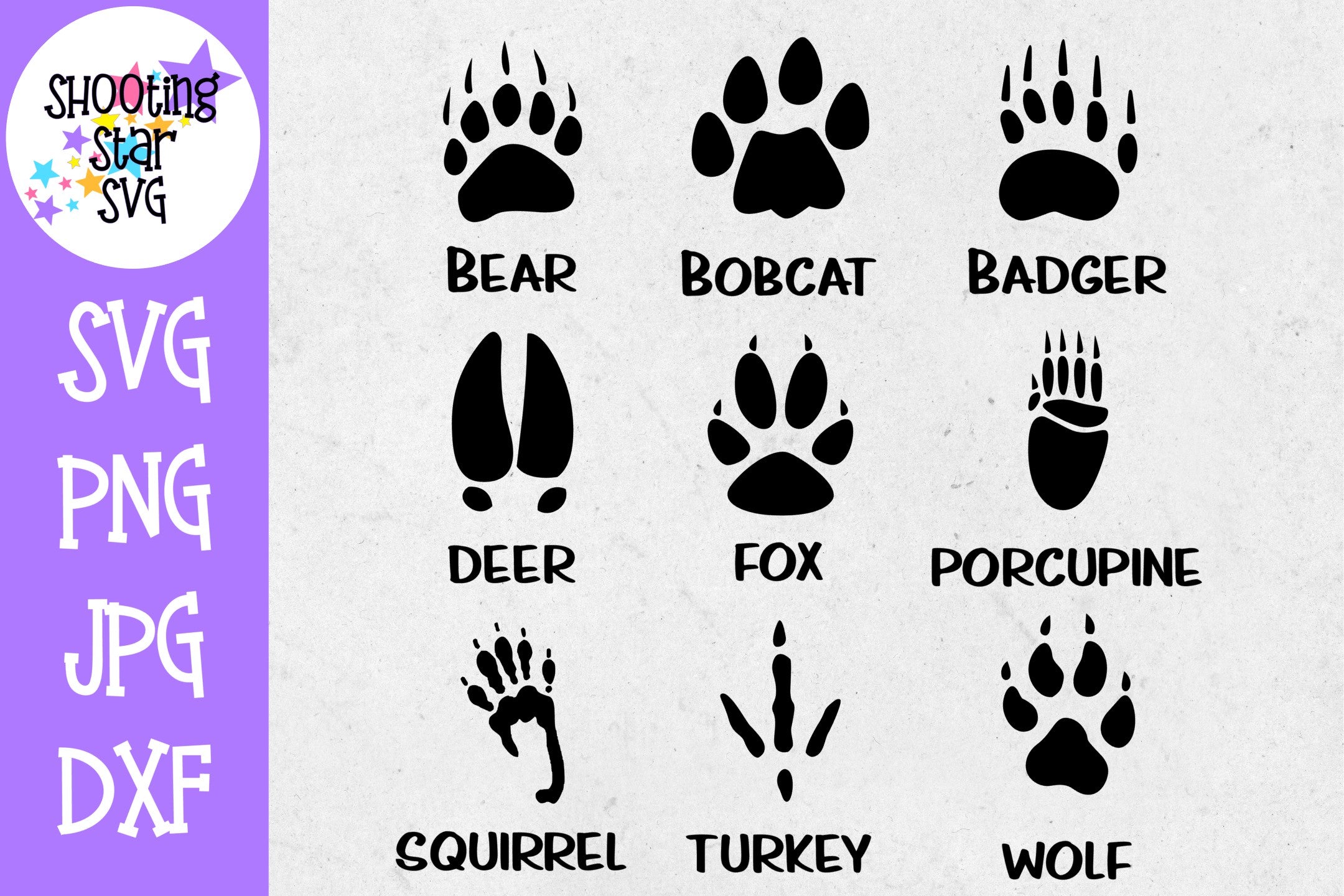 Animal Tracks - Animal Paw Prints - Children's SVG