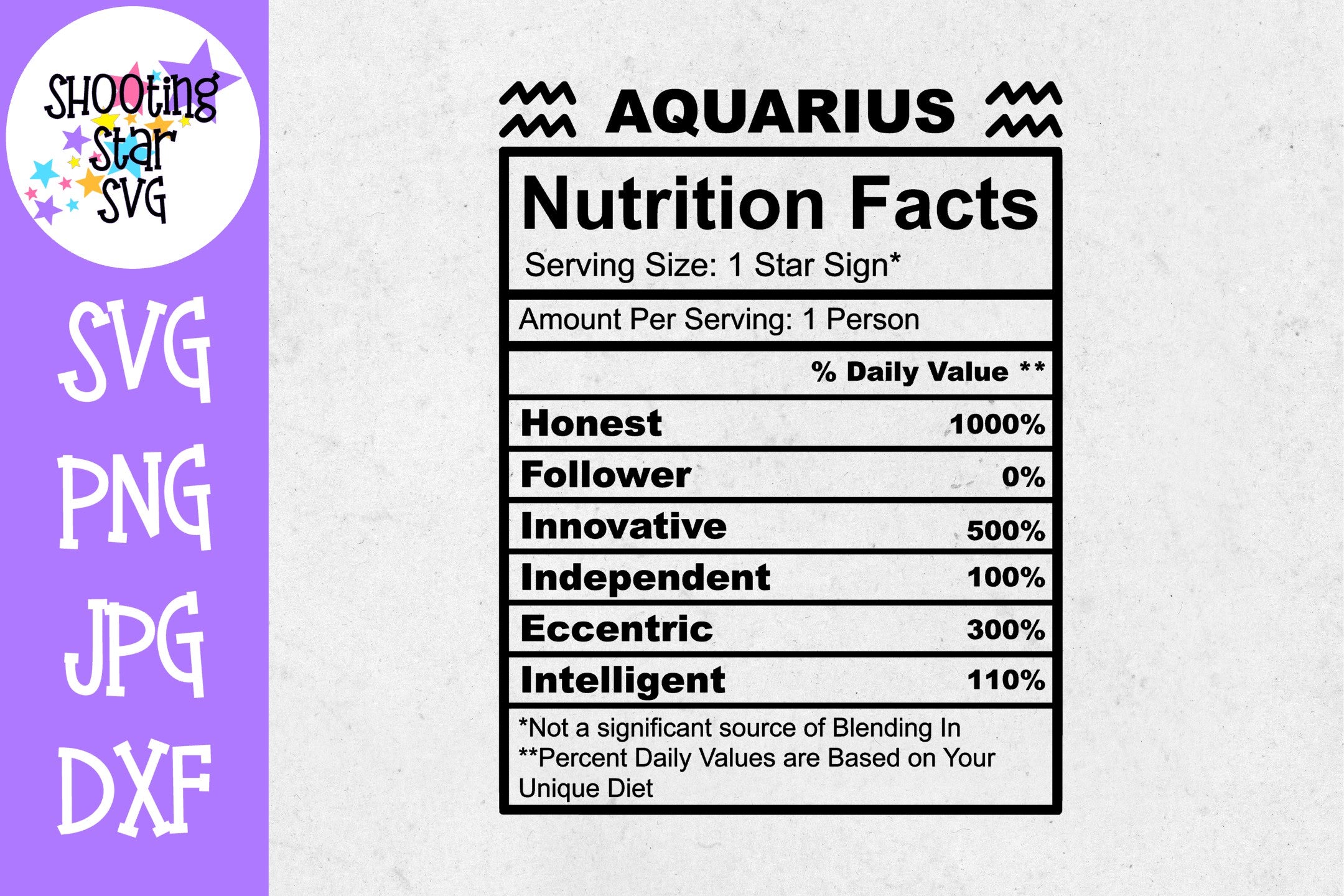 Aquarius Nutrition Facts
