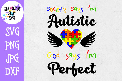 God says I'm Perfect Autism Awareness - Awareness SVG-SVG-ShootingStarSVG