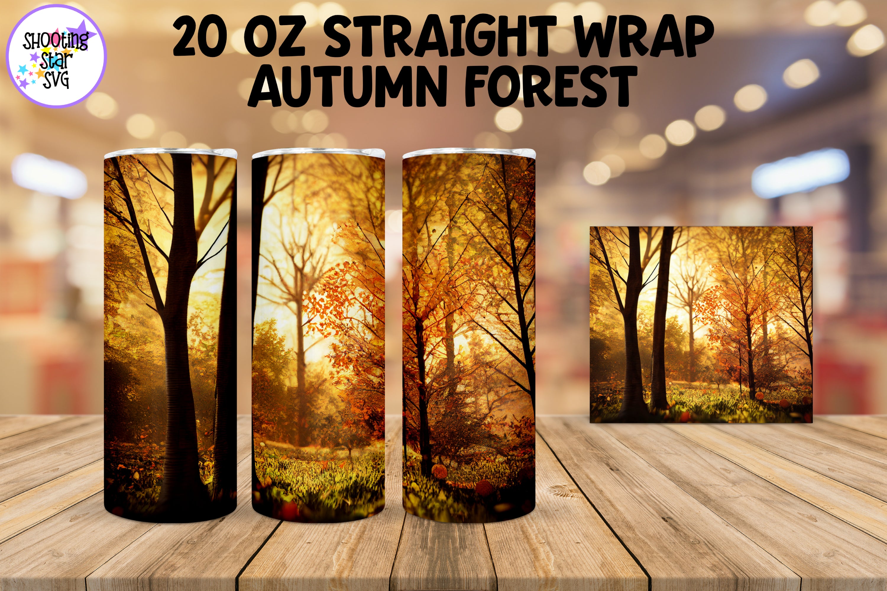 Autumn Forest Tumbler Wrap - Sublimation Tumblers