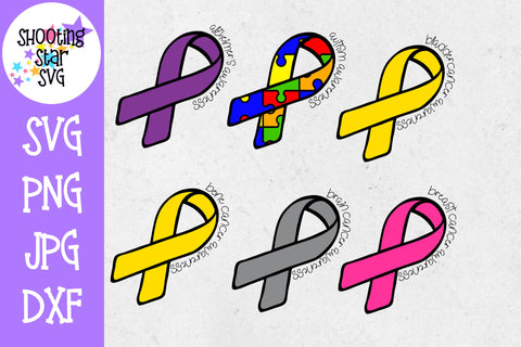 Awareness Ribbon Bundle - Cancer SVG - Cancer Ribbon SVG