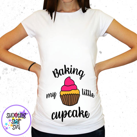 Baking my Little Cupcake Pink - Pregnancy SVG -Maternity SVG