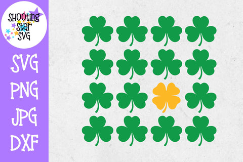 Four Leaf Clover in Shamrocks SVG - St. Patrick's Day SVG