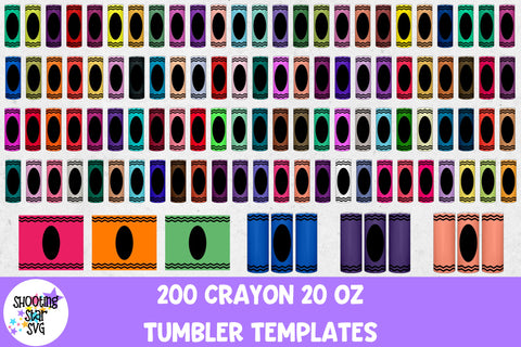 200 Crayon Tumbler Wraps - Straight Tumbler Sublimation